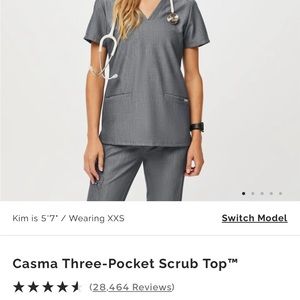 Figs Graphite Scrub top